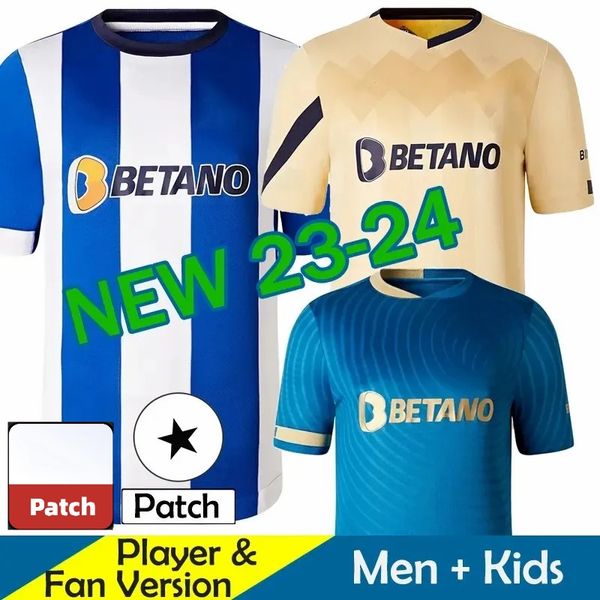 23 24 FC Portos Soccer Jerseys Player Version Training 2023 2024 Home Away Yellow 130 ans Campeoes Pepe Mehdi Luis Diaz Men Football Shirts Kits Kits