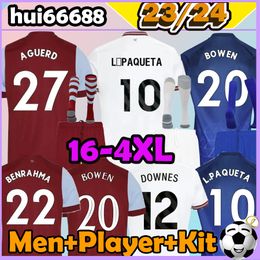 XXXL 4XL 23/24 Voetbalshirts BOWEN SOUCEK INGS 2023 2024 WARD-PROWSE Fans Speler Mannen kit kids sokken Uniformen
