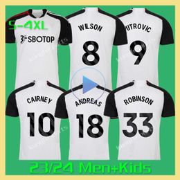 XXXL 4XL FulHaMs 23 24 Maillots de football CAIRNEY Chemise à domicile 2023 2024 camiseta de futbol PALHINHA MITROVIC SOLOMON PEREIRA REED Kit de football Maillots de football pour enfants