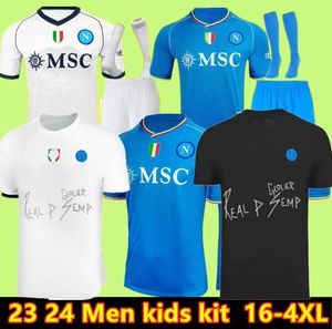 XXXL 4XL Maradona 23 24 Maillots de football Napoli Naples Face Game Maillot de football spécial 2023 2024 Uniforme KOULIBALY KVARATSKHELIA OSIMHEN LOZANO Campioni maillot 119