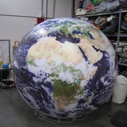 Actividades xyinflatables colgando LED Inflable Earth Ball Globe Globo para la decoración de eventos