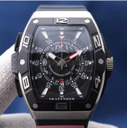 XZ Men's Watch Taille 46x57x15.6 avec le mouvement de la ville de l'Iron West Fine Aluminium Titanium Metal Material Base de caoutchouc