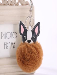 y Kunstmatige Rex Konijnenbont Sleutelhanger Chihuahua Hond Sleutelhanger Vrouwen Pompom Bal Sleutelhanger Auto Hanger Tas Charme Sieraden4325869