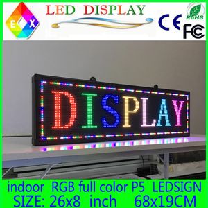 LIVRAISON GRATUITE LED Panneau de signalisation Panneau d'intérieur P5 Plein de couleur LED signes de défilement affichage du message Support n'importe quelle langue
