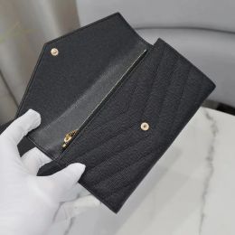 Y Letter Classic Ladies Long Luxury Pases Card Bag Caviar Leather Clamshell Bevalidskaart Credit Card Holder Designer Bag