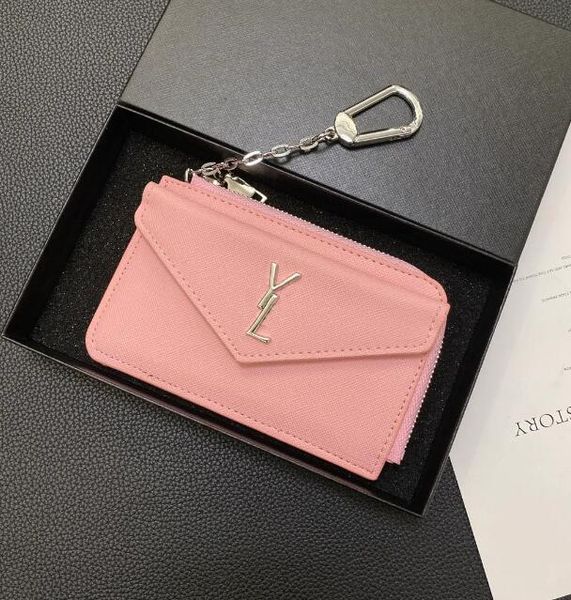 Y Lettre Version Kelechains Men and Women Designer Luxury Zero Wallet Classic Key Chain Y Color Label Credit Carte Small Card Sac 13.5x8.5 cm