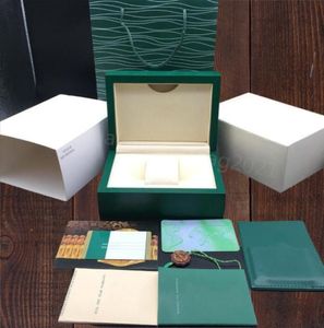 Designer Rolexables TopQuality Green Watch Boxes Original Box Papers Card Purse Gift Boxes Sac à main pour 116660 116710 116520 116613 118239