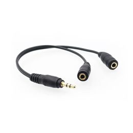 Y Splitterkabel 3,5 mm 1 mannelijk tot 2 dubbele vrouwelijke audiokabel voor oortelefoon headset hoofdtelefoon mp3 mp4 stereo plug adapteraansluiting