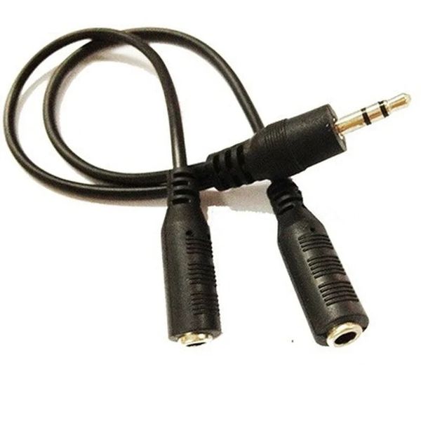 Cable de divisor Y 3.5 mm 1 macho a 2 cable de audio femenino dual para auriculares auriculares MP3 MP4 Jack adaptador de enchufe estéreo