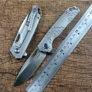 Y-START-cuchillo plegable EDC para exteriores, hoja S35VN, rodamiento de bolas de cerámica, arandela, mango de titanio gris TC4, LK2001