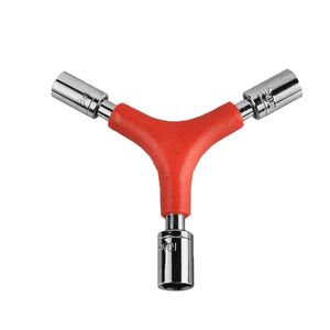 Y tipo llave inglesa trigeminal Hexagonal llave de bicicleta de metal cromado en acero herramienta de reparación de bicicletas de ahorro de mano de obra 5dh B