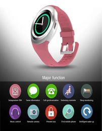Y1 Smart Watch Bluetooth Touch Screen en cuir bracelet en cuir montre avec caméra sim tf carte slot smartwatch pour Android PK Z3 V8 A12444792