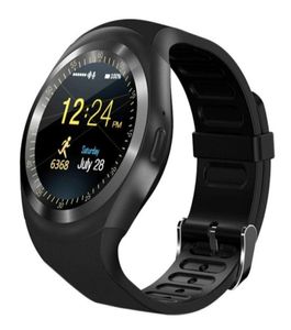 Y1 Smart Watch Wristban Style High Resolution Relogio Android Phone Sim GSM Remote Camera Informations Affichage Sport Pedo479290202