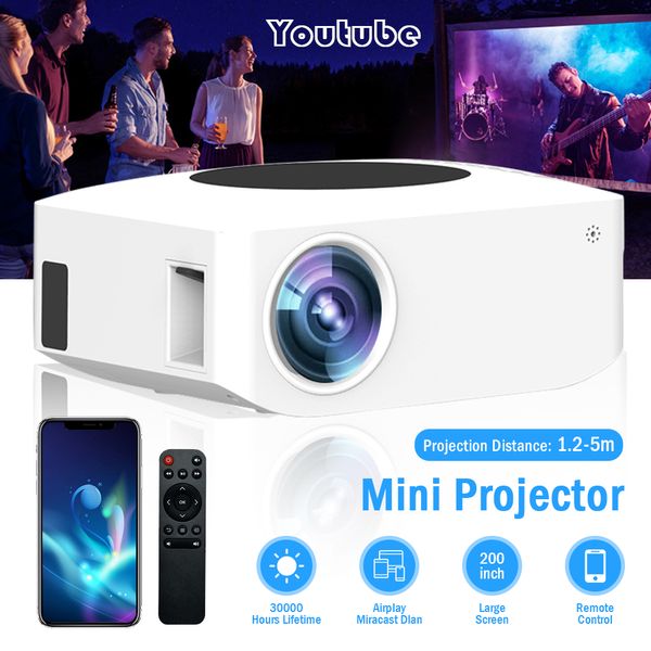 Mini proyector Y2 HD 1080P compatible con Youtube Home HDMI Theater Mini proyectores de películas al aire libre para la oficina en casa