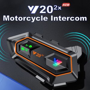 Y20 2X casco intercomunicador de motocicleta casco con auricular Bluetooth 2 conductores 1000m altavoces con cancelación de ruido comunicación motocicleta