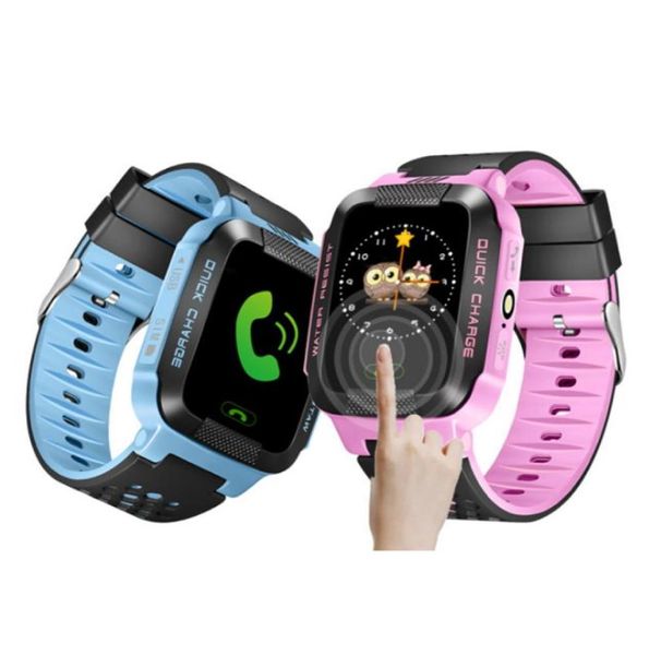 Y21 GPS enfants montre intelligente AntiLost lampe de poche bébé montre-bracelet intelligente SOS appel localisation dispositif Tracker Kid Safe vs DZ09 U8 Watch4404730