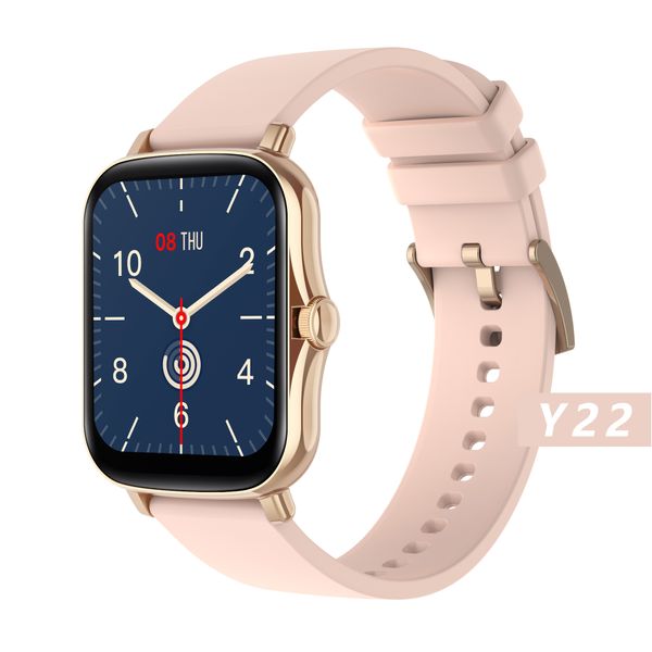 Y22 Smart Watch de 1,72 pouce écran tactile complet BT Call Fitness Fitness Tente de la fréquence du moniteur de pression artérielle Fond d'écran personnalisé pour Android iOS