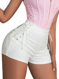 Y2k 2023 Sexy Vrouwen Straat Rave Lace Up Side Pu Leather Skinny Club Shorts Rits Terug Carnaval Party Shorts mujer Q9wR #