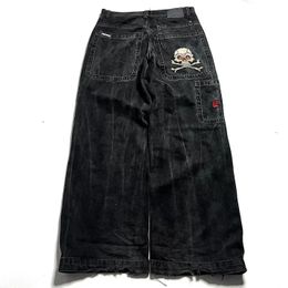 Y2K American Restore Ancient Ways jeans Harajuku Hip-hop Skull Graphic Bordado Jeans sueltos Gótico Cintura alta Pantalones anchos Mujeres 240122