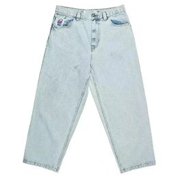Y2K Grote Jongen Jeans Broek Hip Hop Cartoon Grafische Borduren Baggy Heren Harajuku Hoge Taille Brede Broek Streetwear 240311