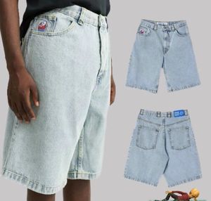 Y2K Big Boy Short For Men Streetwear Jeans Bordado de bordado Mujer Traf Shorts Jean Skate Jeans 240426