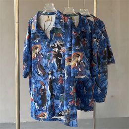 Y2k Blue Martine Rose Hawaiiaans shirt Summer Men Women 1 1 Hoogwaardige mode Casual T-shirt Shirts Beach Top Tees 240504