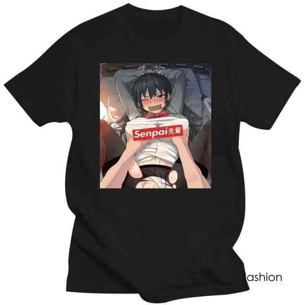 Y2K Brand Man Vêtements Hentai Senpai Funny Anime and Manga Taille M-3XL US 100% Coton Trad T-shirt Fashion Men Cotton Brand Teeshirt 928 7075