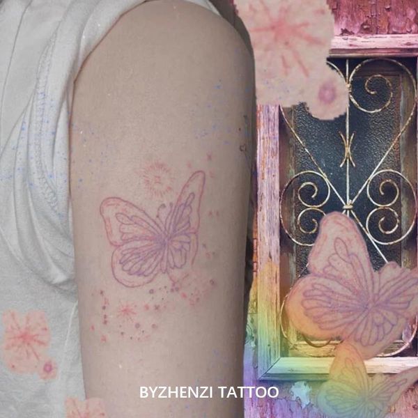 Tatuajes de mariposa Y2K, tatuaje falso resistente al agua para mujer, hombre, muñeca, clavícula, tatuajes temporales sexys, pegatinas de tatuaje bonitas simples