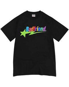 Y2K Coton Letter T-shirt imprimé Badfriend Badfriend Print surdimensionné Tops Harajuku Fashion Casual Match All Loose Tops Streetwear 240408