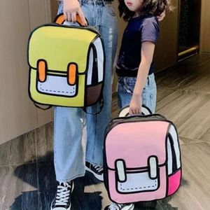 Y2K mignon 2D dessin dessin animé sac à dos Anime 3D bande dessinée étudiant cartable Kawaii adolescent sac à dos drôle enfants sac de voyage Mochila hy