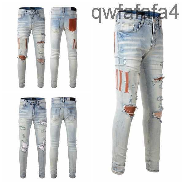 Y2K Designer Skinny Jeans Desig Colors Long Hippop Autocollant broderie Slim Denim Pantalon Streetwear Street