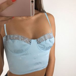 Y2K E Girl Corset Top Dames Spaghetti Strap Kant Trim Floral Gedrukt Kawaii Kleding Mouwloze V-hals Sexy Esthetische Cami Tops 210517