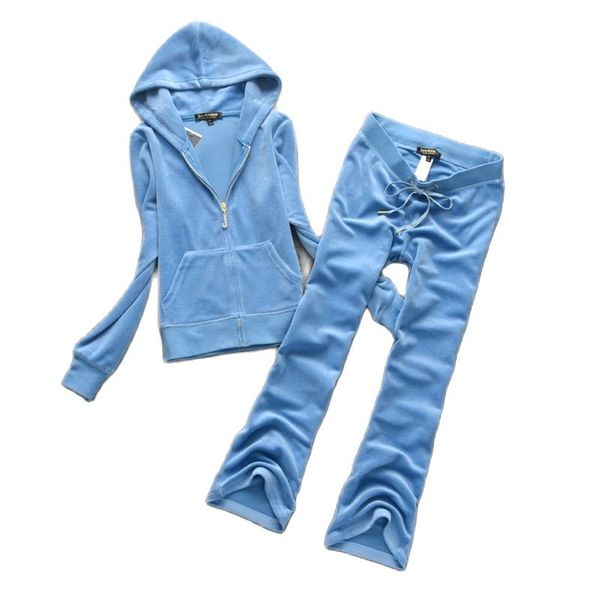 Y2K Fashion Velvet Tracksuit Femme Top à capuche et pantalon de jambe large jogging Jogging Sportswear Two-Piece Set Velvet Sportswear