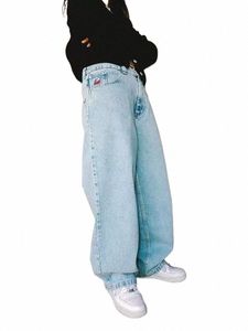 Y2K Golf Trap Wang Jeans pour hommes Streetwear Baggy Jeans Broderie Denim Loisirs Simple Cargo Pantalons Femmes Jeans Mujer Hot v6GA #