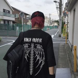 Y2K Grunge été coton Goth vêtements mâle lâche femme T-Shirt imprimé à manches courtes haute rue vêtements Harajuku hommes T-Shirt 240103