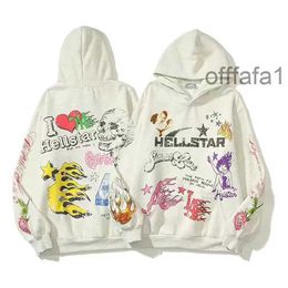 Y2k Hellstar Sudadera con capucha Chándal Diseñador Hombre Mujer Pantalones Manga larga Algodón Marca de moda Sudaderas con capucha Conjunto Kiss Me Im a Hellstar GKWP