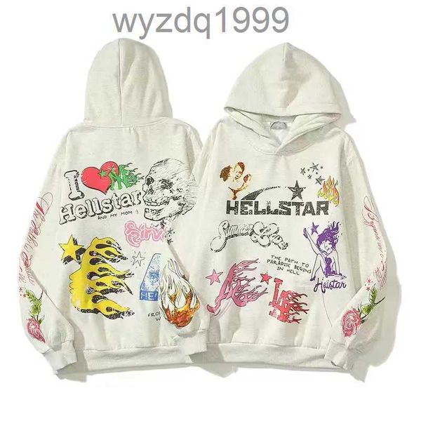 Y2k Hellstar Sweat À Capuche Survêtement Designer Homme Femme Pantalon À Manches Longues Coton Marque De Mode Sweats À Capuche Ensemble Kiss Me Im a Hellstar9P4P