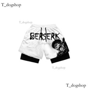 Y2K Hellstar Men's Designer Shorts Black Anime Berserk Manga Print Gym Compression Stretchy Sports Séchon Fitness Séchure Summer 346