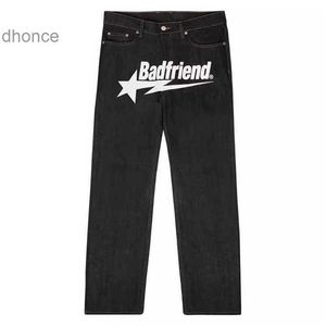Y2k jeans badfriend brief geprinte broek hiphop losse harajuku punk street kleding