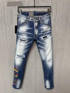 Y2k Jeans Designer Classique Hommes Jeans Knight Boy Jeans Style Slim Stretch Stone Wash Processus Jeans Déchirés Taille Asiatique 28-38 468