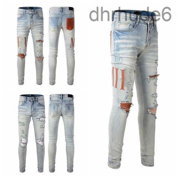 Y2k Jeans Designer Hommes Skinny Design Couleurs Pantalon Long Hippop Autocollant Broderie Slim Droit Streetwear Gros Shorts 30-40 69CI