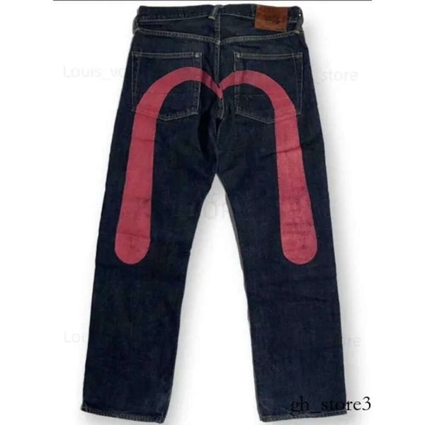 Y2K Jeans Hommes Hip Hop Rétro Evisus Impression Personnalisée Lavé Baggy Denim Pantalon Nouveau Hip Hop Gothique Droit Décontracté Pantalon Large Evisulies Jeans 696