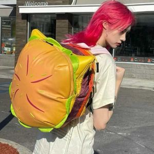 Y2k coréen Hamburger Kawaii livre sac mignon sac à dos étudiant sacs cartable enfants voyage filles dames sacs à dos femmes 0601