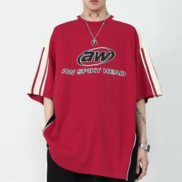 Y2K Korean Men Streetwear lettre graphique Acubi harajuku egirl t-shirts à manches courtes