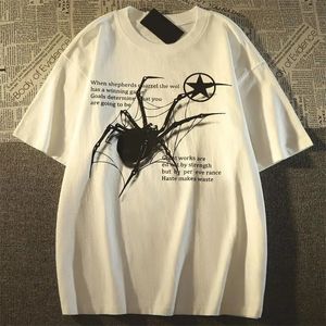 Camisetas coreanas Y2K Hip Hop Men Streetwear Retro Spider Graphic Harajuku Camisetas de manga corta Tops de gran tamaño 8xl 240328