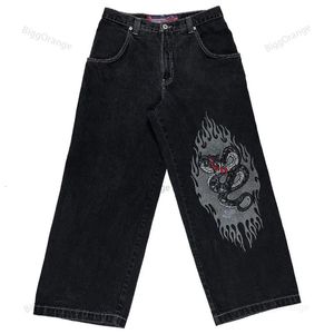 Y2K herenkleding Gothic Harajuku retro mode patroon oversized jeans punk hip hop losse slanke jeans street fashion baggy jeans 240122