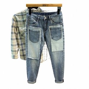 Y2K Jeans pour hommes poches multiples couture Patch Fi rétro rue Persality Designer Chic Denim pantalon jean homme K5Fm #
