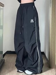 Y2K Men Streetwear Techwear Black Cargo Coréen Haruku Parachute Pantalon Pantalon Papt de survêtement