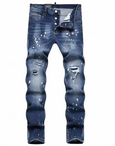 Y2K Heren Jeans Nieuwe Heren Gescheurde Jeans Luxe Heren Skinny Jeans Lichtblauwe Gaten Broek Kwaliteit Mannelijke Stretch Slim Fi Broek z8DQ#