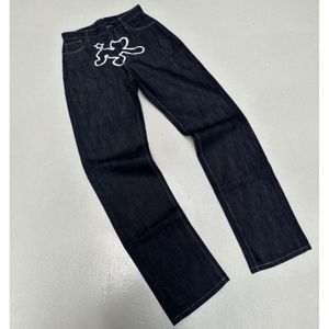 Y2k – jean pour hommes, Streetwear des années 2000, Haruku Hip Hop gothique, motif imprimé, Baggy, Punk américain, taille haute, pantalon à jambes larges